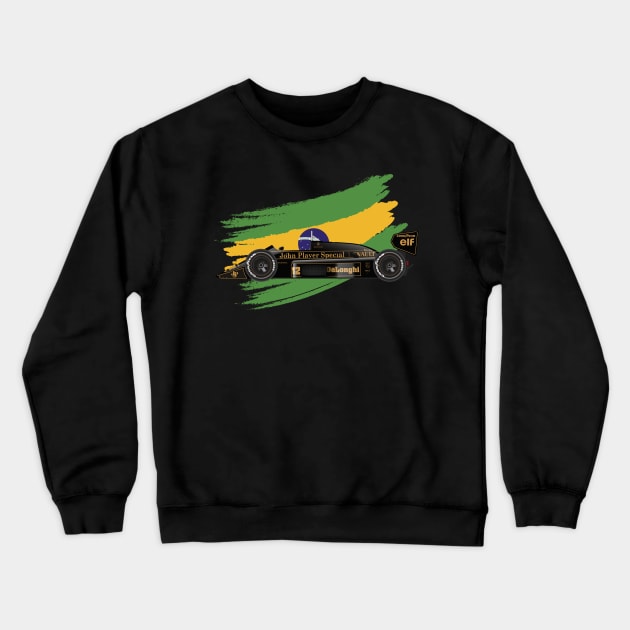Ayrton Senna's Lotus 98T Illustration Crewneck Sweatshirt by Burro Wheel